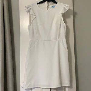 White Ruffle Sleeve Dress